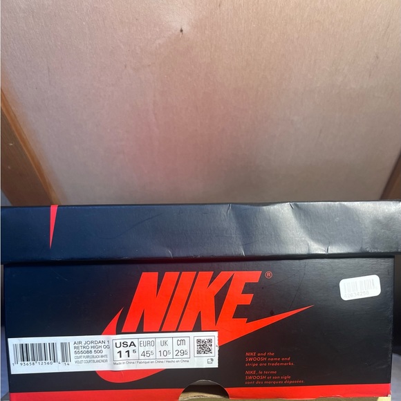 Nike Retro Court Purple Air Jordan 1 High Top Basketball Shoes - Picture 9 of 10